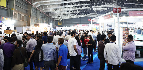 crowd at show floor at Gartex